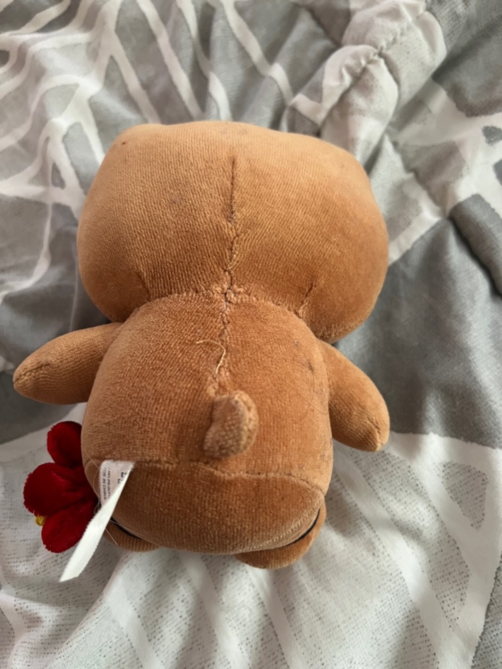 Sanrio Brown Hello Kitty Plush with Pink Flower Accents - Picture 2 of 2